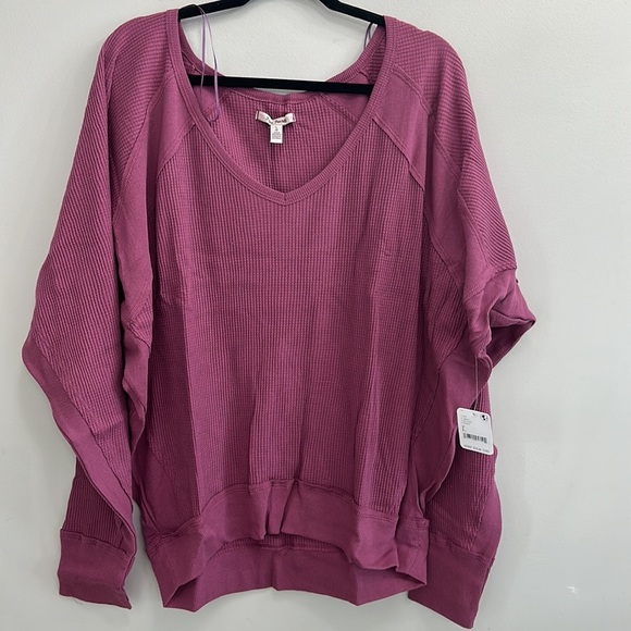 Free People Santa Clara Thermal Mulberry Top - Picture 3 of 5
